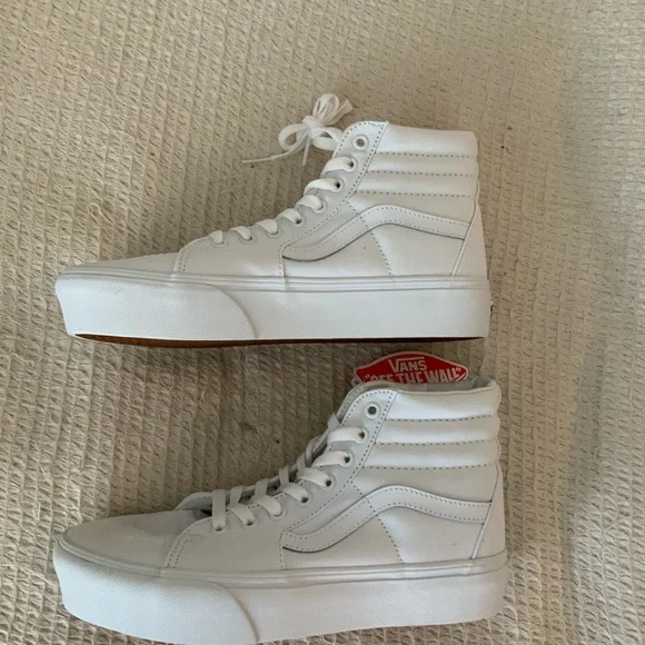 New in box Vans White Skatin Sk8-Hi Hitop Original Platform Canvas Sneaker Shoe - Picture 6 of 12
